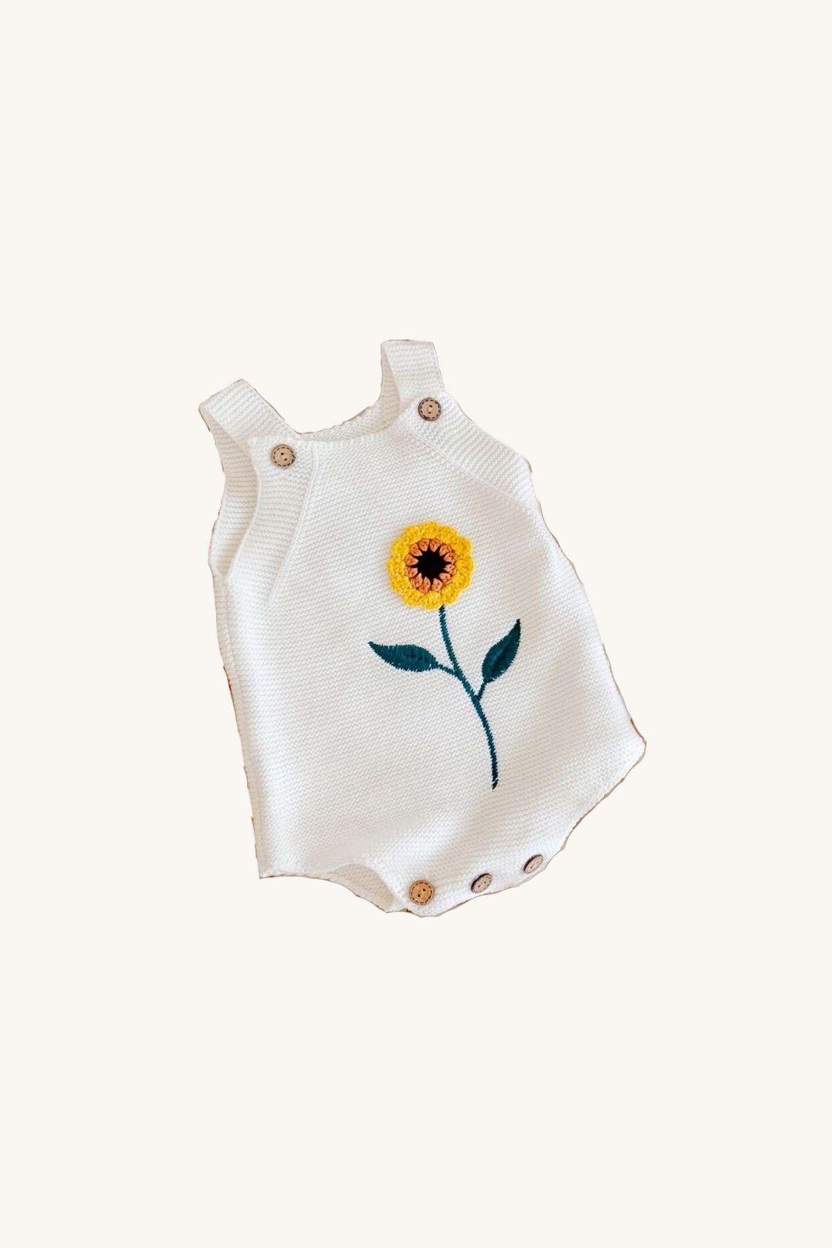 Sunflower Romper in White Hemito