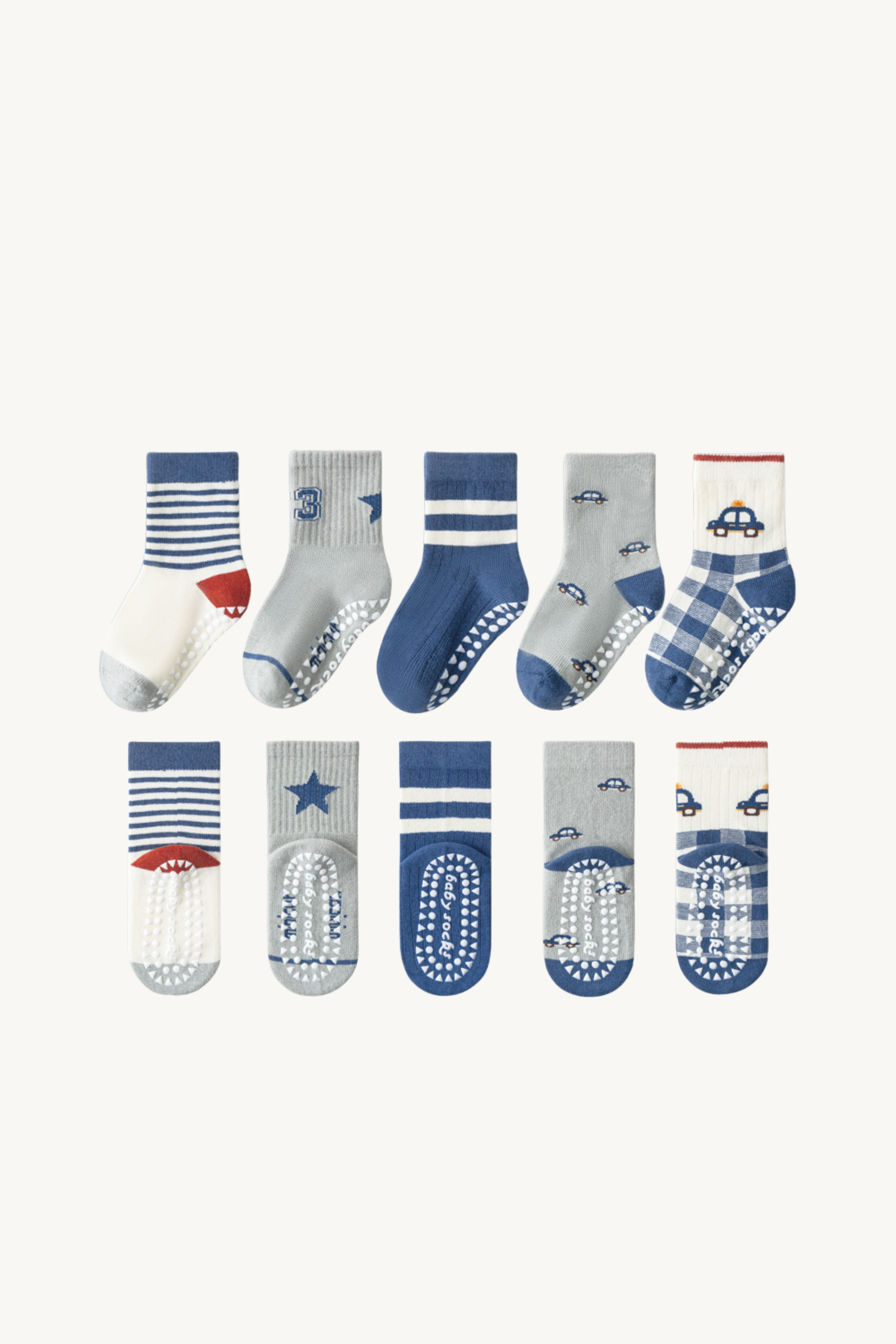 Mini Cars Cotton Socks (5 pairs in 1 set) – Hemito