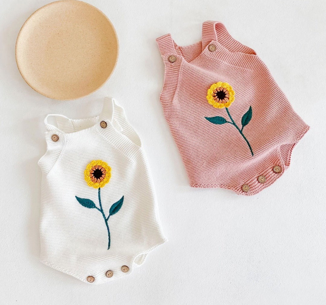 White sunflower romper hotsell
